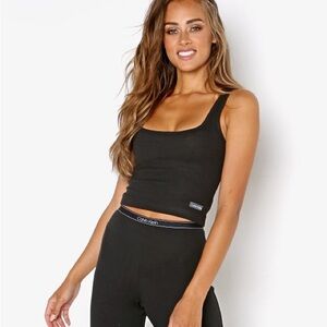 NWT Calvin Klein Pure Ribbed Tank in Black